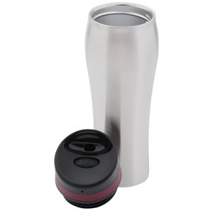 Additional Image 2 - a silver and black tumbler