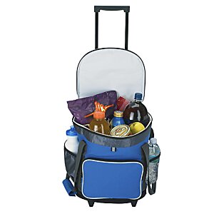 Additional Image 1 - a blue suitcase with a handle and a bag full of food