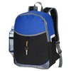 a blue and black backpack