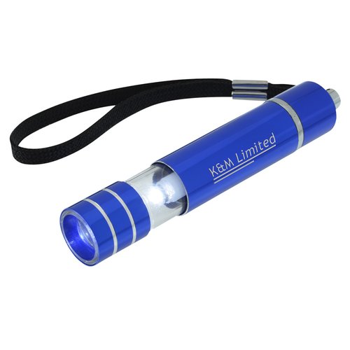 Additional Image 2 - a blue flashlight with a black strap