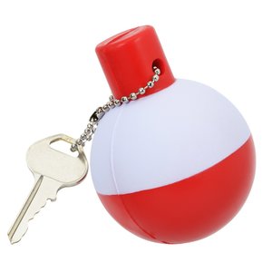 Additional Image 1 - a keychain with a red and white round object