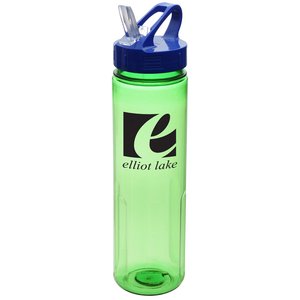Additional Image 1 - a green water bottle with a blue lid