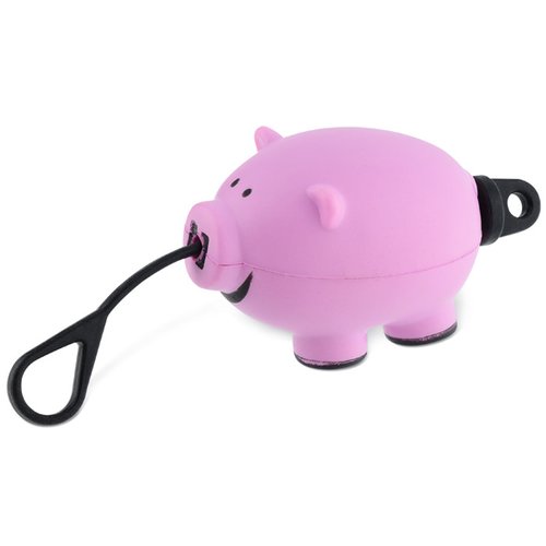 Additional Image 1 - a pink pig with a black cord