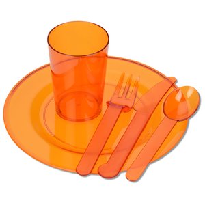 Additional Image 5 - a set of orange plastic utensils