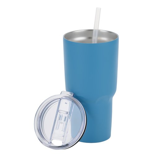 Additional Image 1 - a blue tumbler with a straw