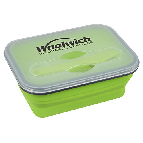 Pleat Collapsible Lunch Box with Cutlery Set Image 1 of 2