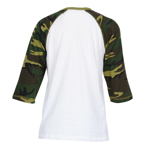 Euro Spun Cotton Baseball Tee - Youth - Camo - Screen Image 1 of 1