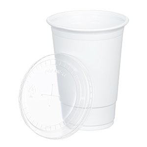 Additional Image 1 - a white plastic cup with a lid