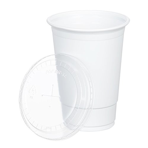 Additional Image 1 - a white plastic cup with a lid