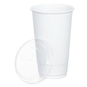 Additional Image 1 - a white plastic cup with a lid