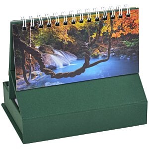 Additional Image 7 - a green desk calendar with a picture of a river