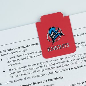 Additional Image 1 - a red file folder with a blue logo on it