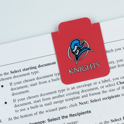 Additional Image 1 - a red file folder with a blue logo on it
