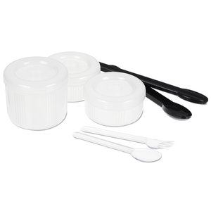 Additional Image 3 - a group of plastic cups and black tongs