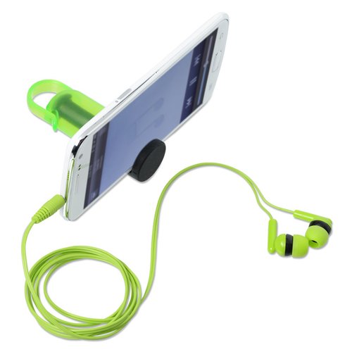 Portable Ear Buds Wrap with Phone Stand- Closeout Image 1 of 1