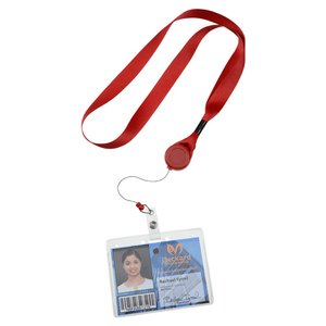 Additional Image 1 - a red lanyard with a badge on it