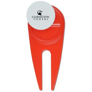 Additional Image 1 - a red and white golf ball marker