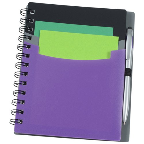 Additional Image 2 - a purple notebook with green and black paper
