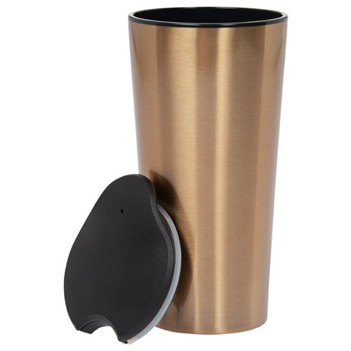 Additional Image 1 - a gold cup with a black lid