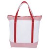 View Image 3 of 4 of Stripe Ticking Zippered Boat Tote