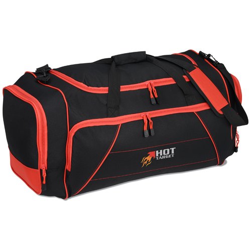 Additional Image 2 - a black and red duffel bag