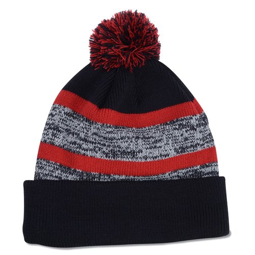 Additional Image 1 - a black and red striped beanie