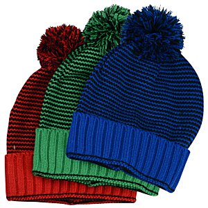 Additional Image 1 - a group of hats with pom poms