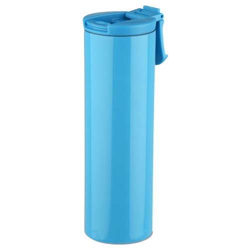Additional Image 1 - a blue water bottle with a blue cap