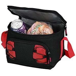 Additional Image 1 - a black and red bag with a red handle