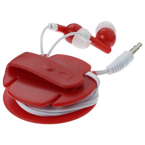 Additional Image 1 - a red and white earbuds