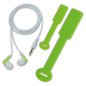 Additional Image 1 - a green and white earbuds and a paddle
