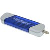 a blue and white usb flash drive