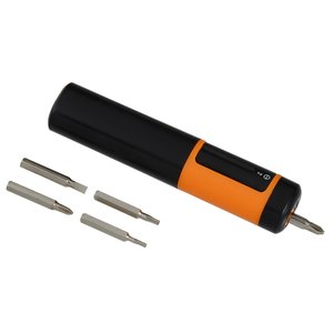 Additional Image 1 - a black and orange screwdriver with several bits