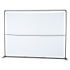 a white board with a metal frame