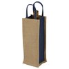 View Image 2 of 3 of Jute Single Bottle Wine Tote