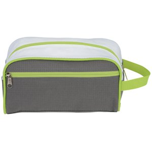 Additional Image 1 - a grey and white bag with a green handle
