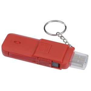 Additional Image 2 - a red keychain with a key chain