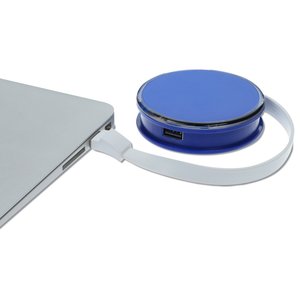 Additional Image 3 - a blue round object with a white cord