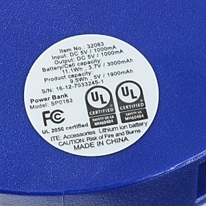 Additional Image 5 - a blue trash can with a white label