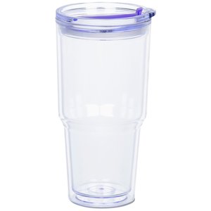 Additional Image 1 - a clear plastic cup with a purple lid