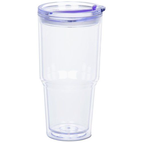 Additional Image 1 - a clear plastic cup with a purple lid