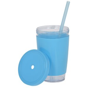Additional Image 1 - a blue drink in a glass with a straw