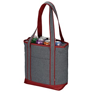 Additional Image 4 - a grey and red bag with red handles