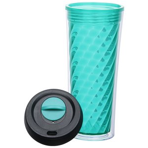 Additional Image 2 - a blue cup with a black lid