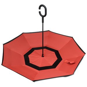 Additional Image 1 - a red umbrella with a black handle