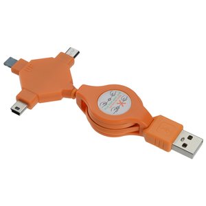 Additional Image 1 - an orange usb cable with a star shaped design