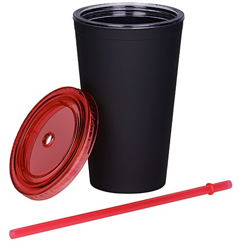 Matte Rubberized Tumbler with Straw - 16 oz. Image 1 of 1