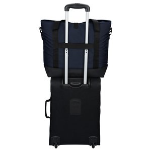 Additional Image 2 - a black luggage bag with silver handles