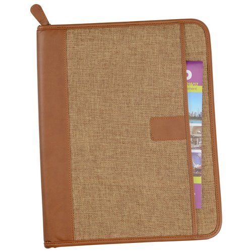 Additional Image 1 - a brown folder with a zipper