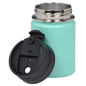 Additional Image 1 - a blue and silver cup with a black lid